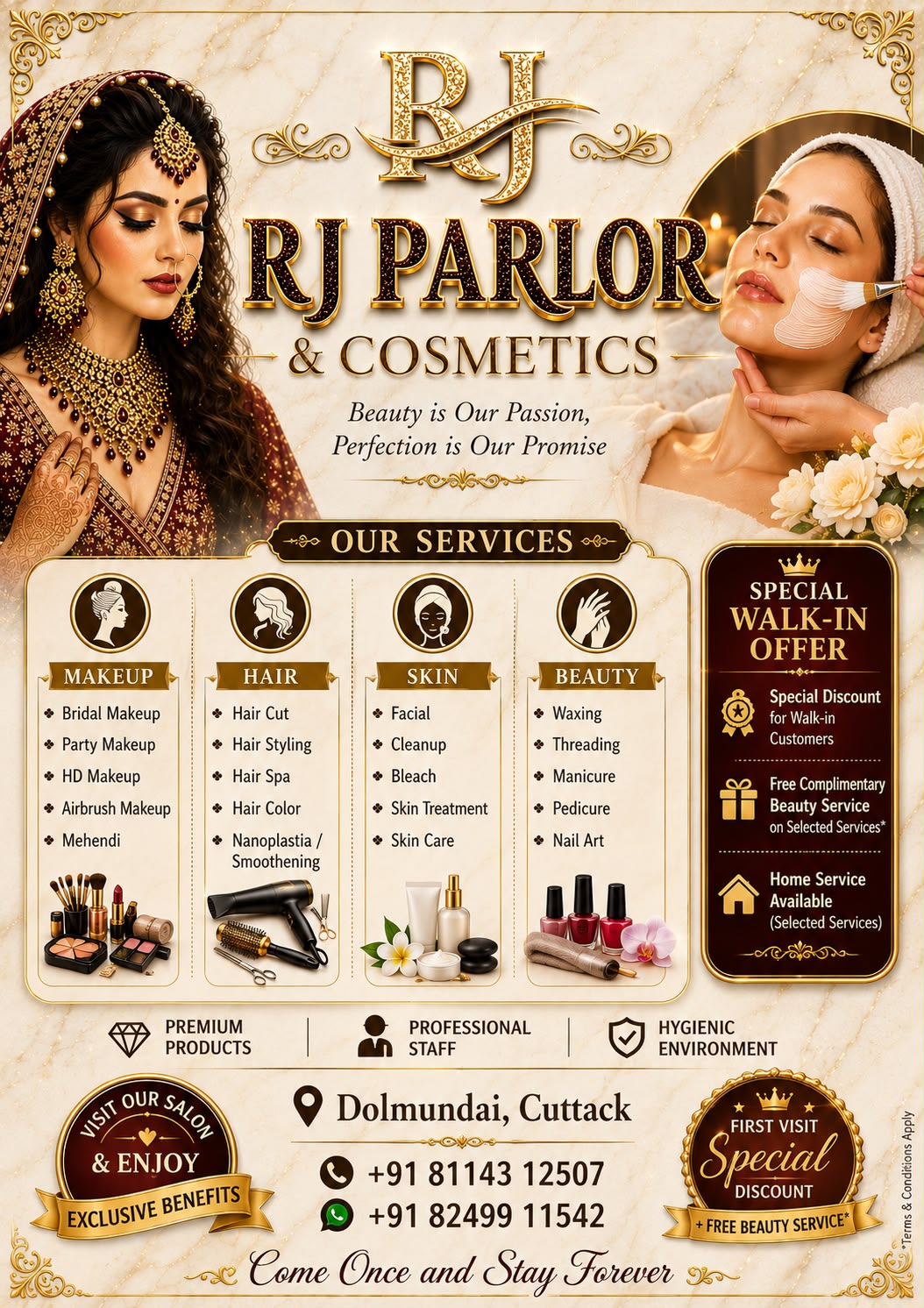 RJ Parlor & Cosmetics — Special Walk-in Offer